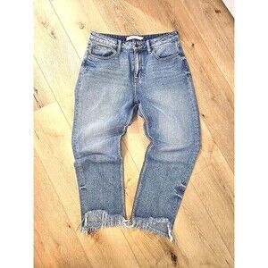 Hidden Jeans Womens Sz 32 Tracey High Rise Straight Distressed Light Wash Denim